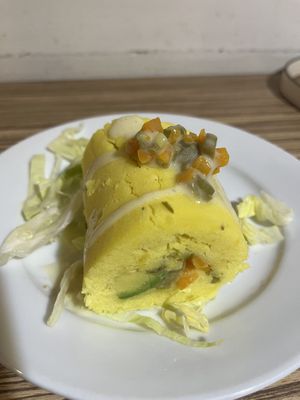 Causa  at Loving Hut Lince in Lima
