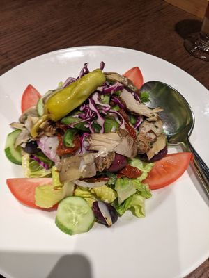 Mediterranean salad made vegan by removing cheese. at Russo's New York Pizzeria in Dubai