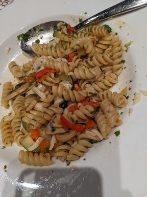 Mushroom pasta with cheese from the vegan menu. at Russo's New York Pizzeria in Dubai