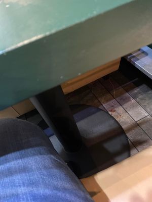 Dirty flood with splattered ketchup. Restaurant was empty at Mr. Veg'n in Houston