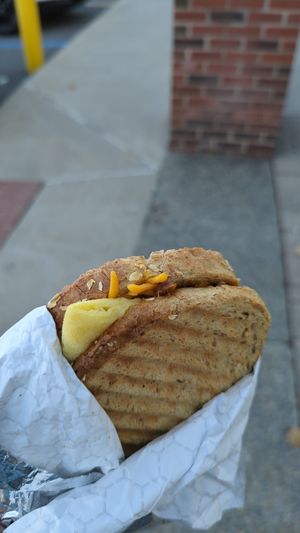 Spicy egg and cheese (vegan) at BARE Blends in Latham