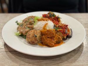Vegan nasi padang at Waroeng Padang Lapek in The Hague