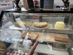 Vegan vanilla cheesecake and lemon sponge  at Fika in Liverpool