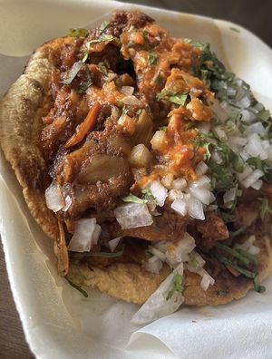 Tostada de "asada" de hongos   at Tacongo in Tijuana