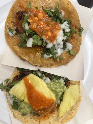Birria and adobada taco  #Veganuary at Tacongo in Tijuana