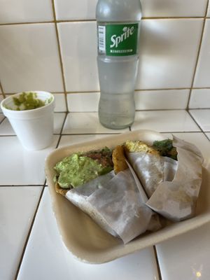 My order of a quesadilla taco and regular taco  at Tacongo in Tijuana