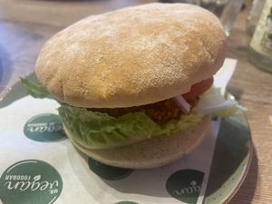 No-chicken burger (not recommended)  at Mr. Vegan Foodbar in Apeldoorn
