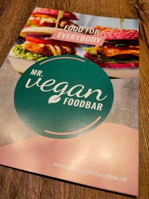 Front of menu at Mr. Vegan Foodbar in Apeldoorn