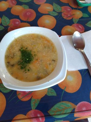 Quinoa soup at El Fruto del Eden in Ibague