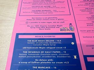 Favourites Menu  at Moak Pancakes - Pijp in Amsterdam