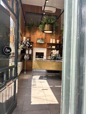 Inside is a quaint self-service kiosk  at Bánh Mì Deli in Amsterdam