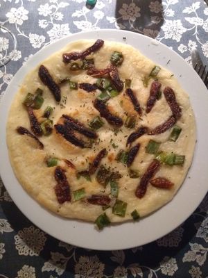 Leeks and figs vegan crepe at Pfannekuchen in Hameln