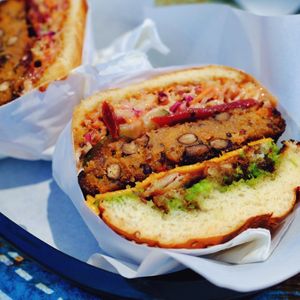 Black bean burger at Pantano in Willagee