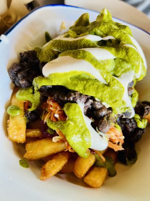 Leaded chips with black bean, avocados and coleslaw   at Pantano in Willagee