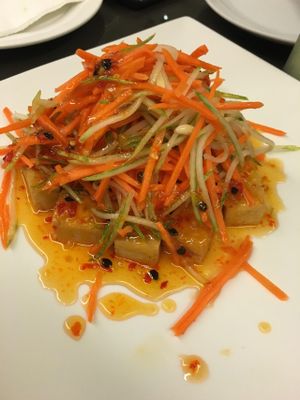 Thai style tofu with passion fruit sauce  at The Origin in Kuala Lumpur