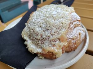 Delicious coconut, almond, chocolate croissant at Tiger Eats Carrot in Brighton