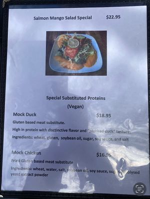 Menu   at Thai Paradise in El Dorado Hills