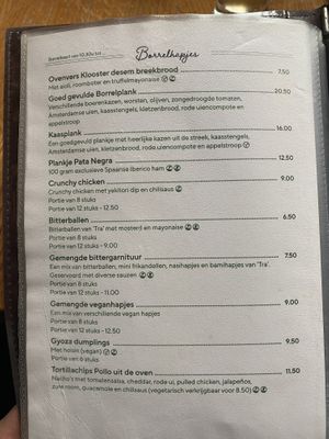 Menu  at Klooster Nieuwkerk in Goirle
