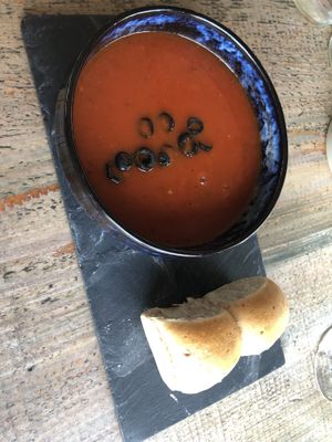 Tomato-paprika-olive soup  at Paal 6 in Julianadorp