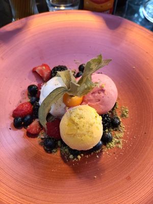 Sorbet ice (very nice) at Magnolia in Rhenen