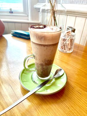 Vegan chocolate oat milk at Ocho in Inveraray