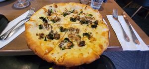 Vegan kale mushroom pizza at Earls Kitchen + Bar in Burlington