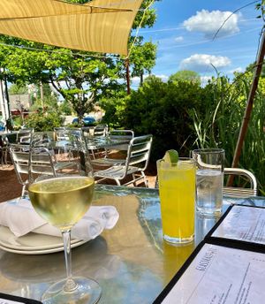 Patio dining   at Glasshalfull in Carrboro
