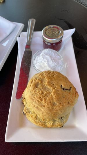 Delicious scone w vegan cream 🥳  at Deliciously Gorgeous in Eastbourne