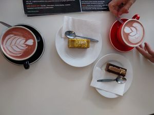 Cakes and coffee at Pantry 15 in Cairns