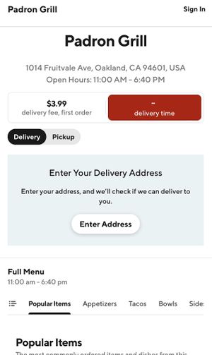 Their website with their address and hours.    at Padrón in Oakland