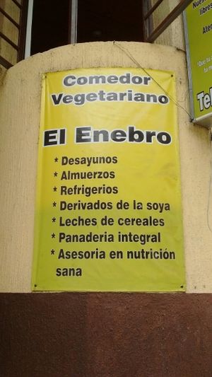 Sign outside at El Champinon in Pereira