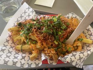Kimchi friesd  at Astro Fries in Basel