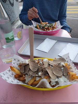 vegane Trüffel fries (23 CHF) at Astro Fries in Basel