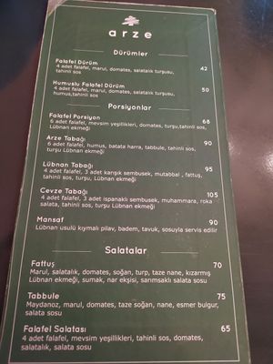 Menú 2022 at Arze in Istanbul