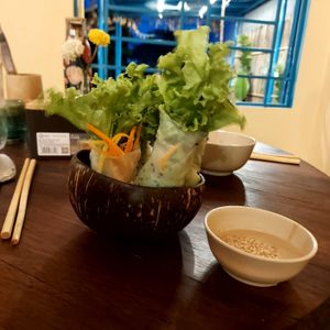 Fresh vegan spring rolls at Chickpea Eatery Thuan Chay in Hoi An