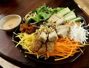 Homemade Vegan cheese salad at Chickpea Eatery Thuan Chay in Hoi An