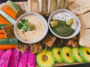 Vegan cheese platter   at Chickpea Eatery Thuan Chay in Hoi An