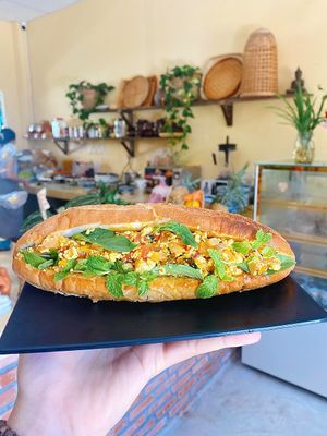 Tofu scramble baguette   at Chickpea Eatery Thuan Chay in Hoi An
