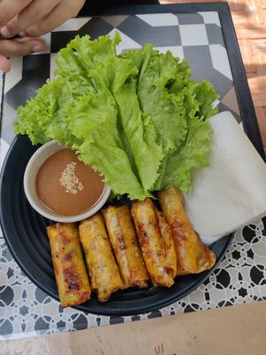 Fried spring rolls at Chickpea Eatery Thuan Chay in Hoi An