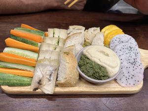 “Cheese plate” with 6 pieces cheese 10€ joke   at Chickpea Eatery Thuan Chay in Hoi An