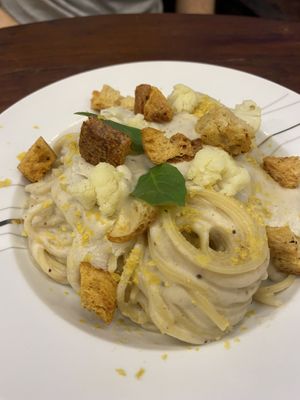 Creamy cauliflower pasta   at Chickpea Eatery Thuan Chay in Hoi An