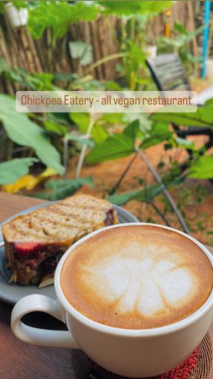 Combo latte + banana bread  at Chickpea Eatery Thuan Chay in Hoi An