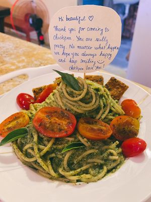 Pesto pasta  at Chickpea Eatery Thuan Chay in Hoi An
