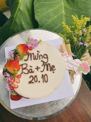 Vegan birthday cake!  at Chickpea Eatery Thuan Chay in Hoi An