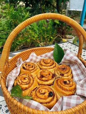 Fluffy, moist, delicious cinnamon rolls  at Chickpea Eatery Thuan Chay in Hoi An