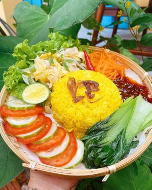Vegan chicken rice - Hoi An Specialty. Chickens will love you if you eat this 😍🇻🇳  at Chickpea Eatery Thuan Chay in Hoi An