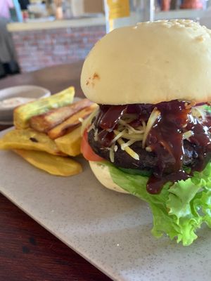 Smoky bbq burger  at Chickpea Eatery Thuan Chay in Hoi An