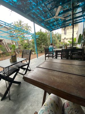 Outdoor seating   at Chickpea Eatery Thuan Chay in Hoi An