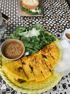 Vietnamese rice pancakes   at Chickpea Eatery Thuan Chay in Hoi An
