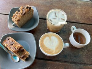 Coffees and cake   at Chickpea Eatery Thuan Chay in Hoi An